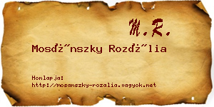 Mosánszky Rozália névjegykártya